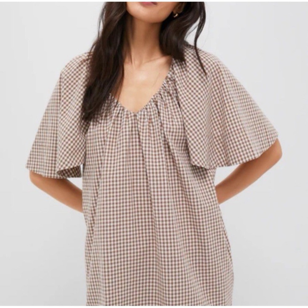 Tuckernuck Mini Dress Finn XL Women's Brown Gingham Studio McGee Tunic Fall